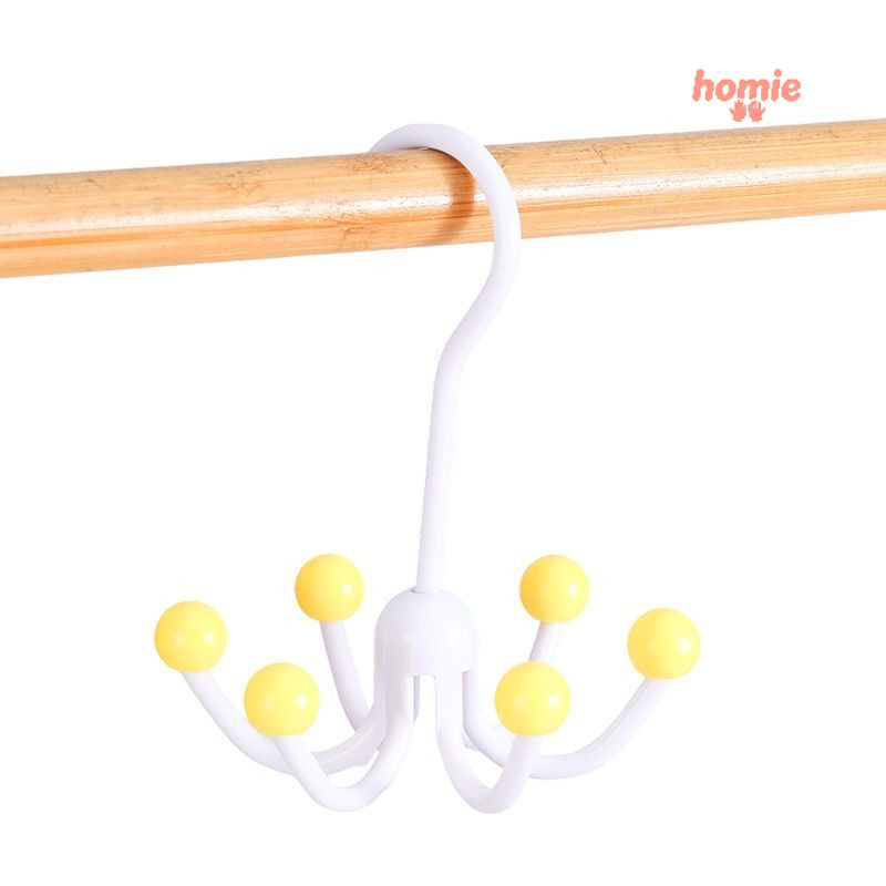 Móc treo quần áo đa năng Dopamine xoay sáu ngạnh, dùng trong gia đình, có chức năng điều chỉnh, thích hợp cho tủ quần