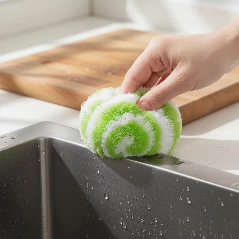 Bàn chải vệ sinh phòng tắm gia đình 3 quả bóng chà cho bồn rửa, bồn rửa và bồn tắm