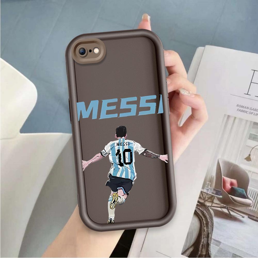Ốp Lưng Cho iPhone 6 6s 7 8 se2020 Plus Hoạt Hình Silicon Phụ Kiện Vỏ Điện Thoại Mềm TPU NO.10 Messi Bóng Đá Sinh Viên Mắt Thiên Thần Mặt Sau Chống Sốc