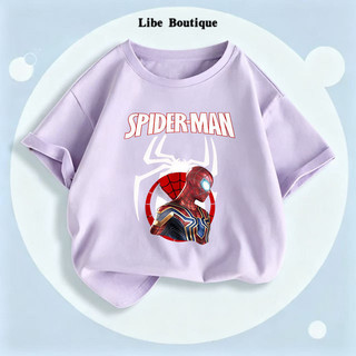Áo Thun Bé Trai Spider-Man Marvel, Áo Ngắn Tay Cotton Mềm Thoáng, Thời Trang Siêu Nhân, Cho Bé 3-12 Tuổi