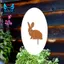 Cổ phần sân vườn thỏ kim loại mộc mạc - Rusty Bunny Silhouette, Nghệ thuật sân ngoài trời để trang trí trang trại, Hoàn hảo cho lễ Phục sinh