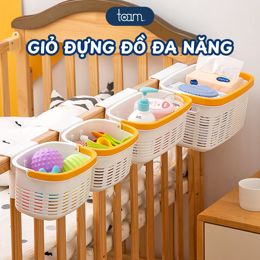 Giỏ Đựng Đồ Cá Nhân Treo Đầu Giường HomeMate, Giỏ Treo Nôi Em Bé Đựng Tã Bỉm Mỹ Phẩm Đa Năng, Nhựa PP Thoáng Khí