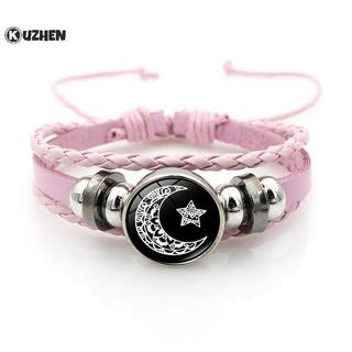 KUZHEN 2 Chiếc Dạ Quang Cặp Đôi Vòng Tay Mặt Trăng Mặt Trời Có Thể Điều Chỉnh Bện Vòng Tay Tình Bạn Thời Trang Lãng Mạn Trang Sức Quà Tặng Sinh Nhật HOT