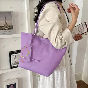 Túi Tote PYCOU, Túi Xách Trong Suốt Chống Thấm Nước Màu Thạch, Túi Đeo Vai Đi Biển Màu Trơn Dung Tích Lớn PVC