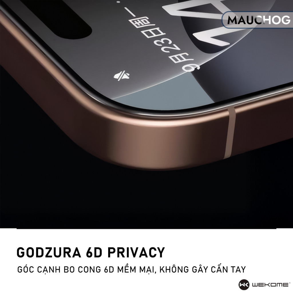 Kính Cường Lực Chống Nhìn Trộm Godzura 6D Kèm Khung Dán Cho Điện Thoại iPhone 17 Pro Max 16 15 14