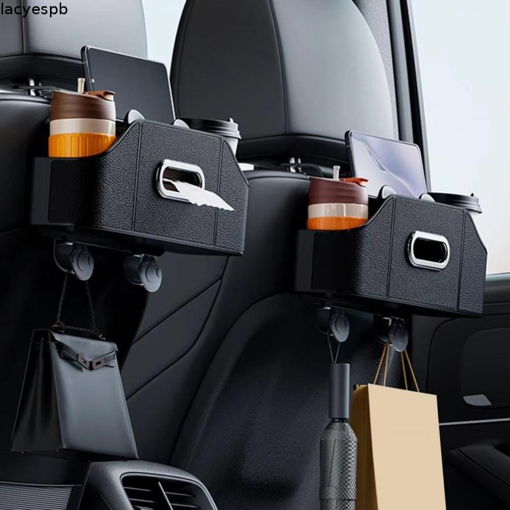 LACYES Tựa Đầu Treo Hộp Bảo Quản, Móc Treo Giá Đỡ Điện Thoại Ghế Sau Ô Tô Sắp Xếp, Hiện Đại Với Giá Đỡ Cốc Tiết Kiệm Không Gian Đa Năng Ghế Sau Ô Tô Hộp Khăn Giấy Ghế Sau Ô Tô