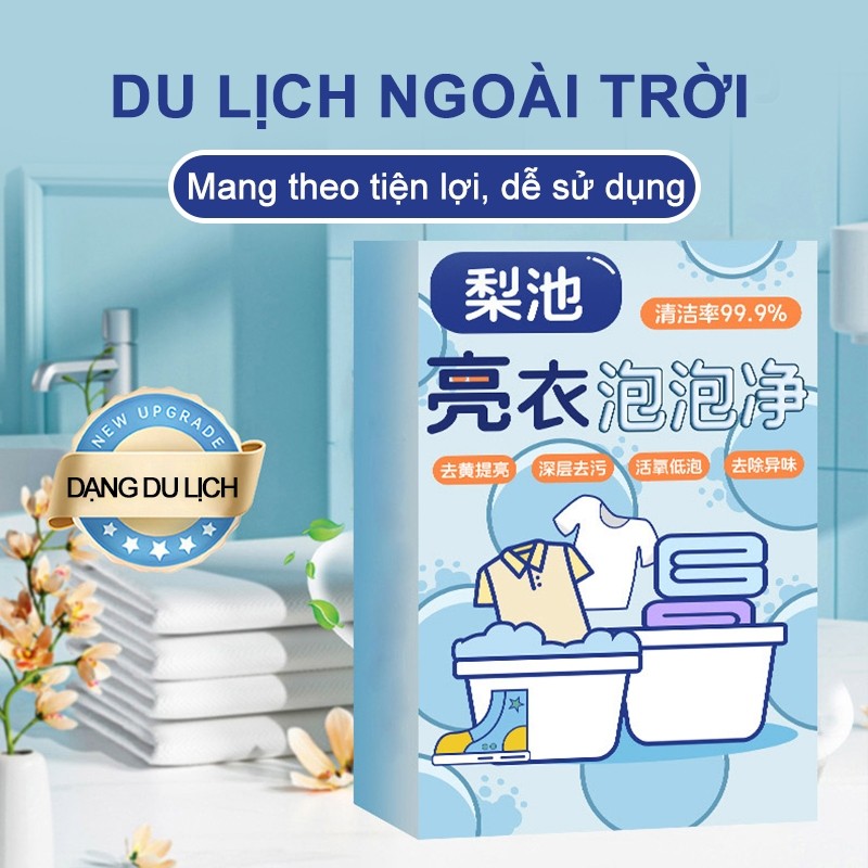 bột tẩy vải trắng bị xỉn màu, làm sạch vết ố vàng quần áo, mốc quần áo,  Đánh bay ố vàng trên vải trắng