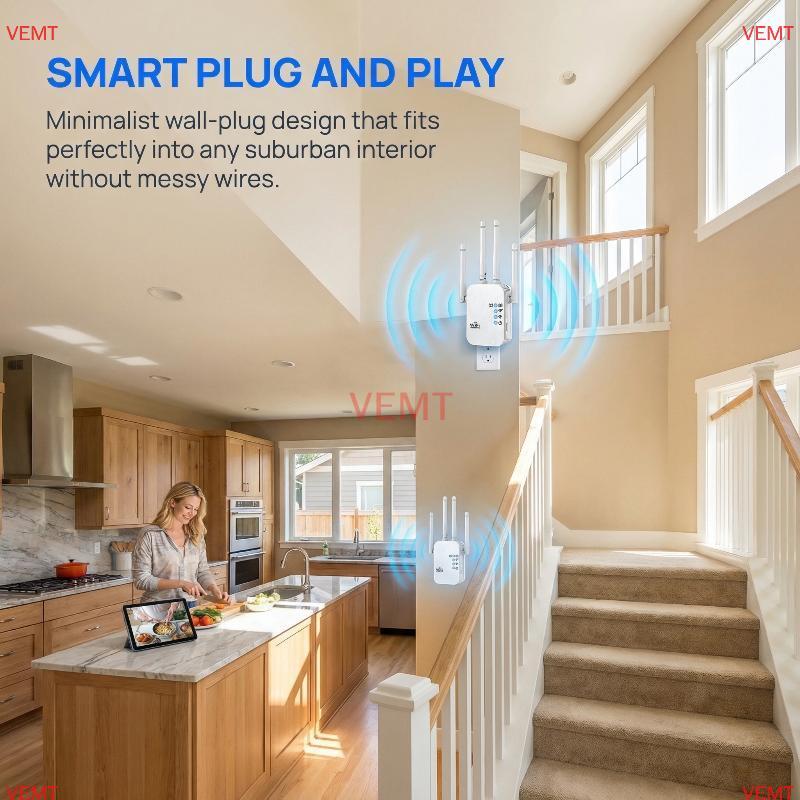 [VG] Bộ lặp WiFi băng tần kép Bộ khuếch đại tăng cường tín hiệu có dây Bộ mở rộng phạm vi tốc độ cao cho phòng ngủ Thiết bị phát trực tuyến văn phòng MỚI