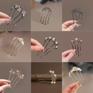 MAUROPOLI Retro Sang Trọng Ngọc Trai Ánh Sáng Sang Trọng Kim Cương Giả Hoa Mới Phong Cách Trung Hoa Tạo Kiểu Tóc Dụng Cụ Tiện Dụng Mũ Đội Đầu Bé Gái