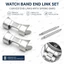Bộ liên kết đầu cong PYCOU, Dây đeo cổ tay bằng kim loại 20mm Liên kết cuối dây đeo đồng hồ, Bộ chuyển đổi vòng tay cong bằng thép không gỉ bền bỉ Phụ kiện đồng hồ