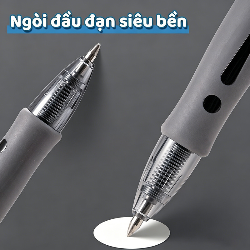 Cho Văn Phòng & Học Tập – Bút Mực Nước 30 Cây 0.5mm, Ngòi Bi Bấm Tay Cầm Cao Su, Nét Thanh Sắc Nét