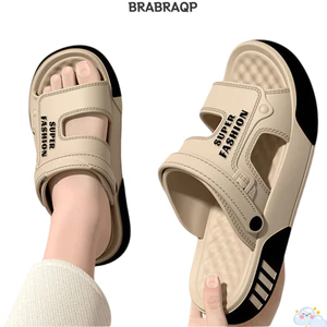 Cầu trượt đế mềm BRABRAA, Dép nam thoáng khí nhẹ, Dép xỏ ngón EVA chống trượt chất lượng cao trong nhà ngoài trời