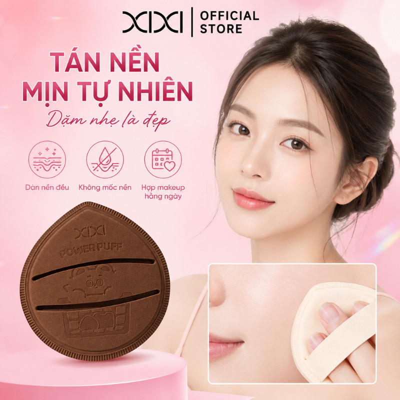 XIXI GJ218 Bông Phấn Trang Điểm Mềm Mịn, Mút Tán Nền Dùng Khô & Ướt, Bông Phấn Makeup Dễ Tán