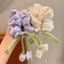 Mới Tulip Nơ Scrunchies Dành Cho Nữ Cô Gái Mềm Satin Co Giãn Dây Buộc Tóc Hoa Dễ Thương Phụ Kiện Tóc Cho Đuôi Ngựa Bun Mặc Hàng Ngày Đảng