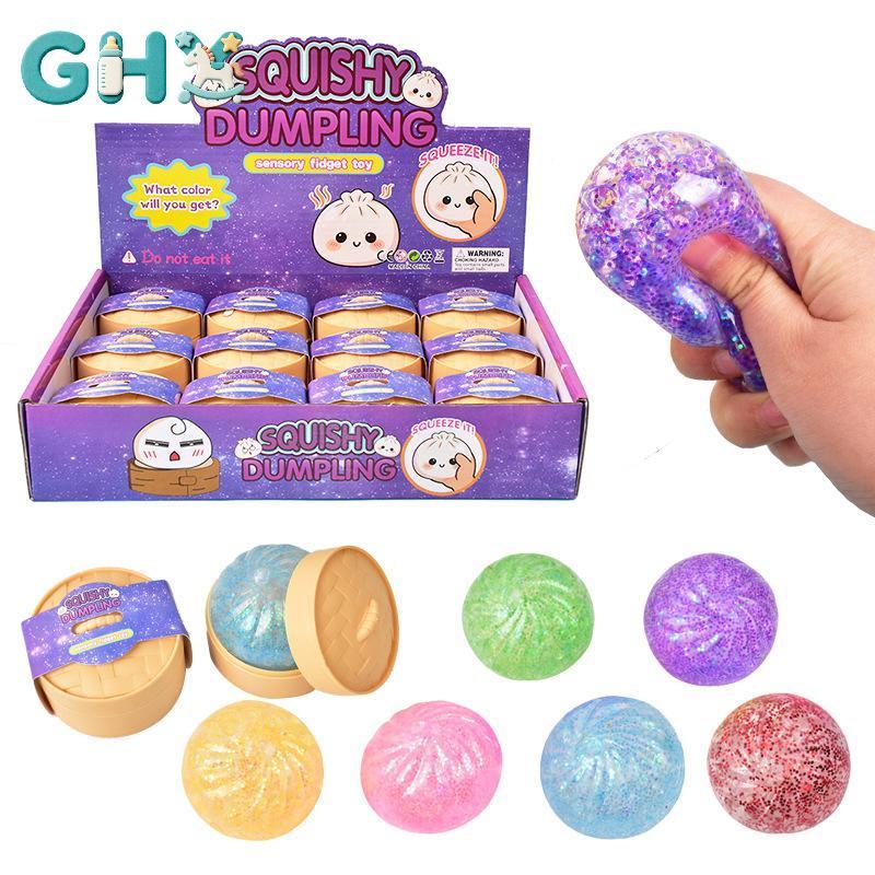 GHX Lấp Lánh Bánh Bao Bóp Bóng Đồ Chơi Cảm Giác Chống Căng Thẳng Fidget Cho Trẻ Em Đảng Ủng Hộ Bàn Làm Việc Tại Nhà Thư Giãn Quà Tặng VN