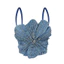 Ban Đầu Handmade Denim Hoa Xương Cá Corset Dây Xích Kim Cương Giả Trang Trí Camisole Ống Ngắn Hiệu Suất Hàng Đầu Trang Phục Nữ