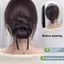 PNPIA- Low Bun Bướm Nút Mô Phỏng Hoa Bud Head Tóc Giả Kẹp Tóc Bun Lộn Xộn Tóc Thẳng Nối Dài Cho Dễ Dàng Updo Móng Vuốt Tổng Hợp Xộn Tóc Bun Dành Cho Nữ