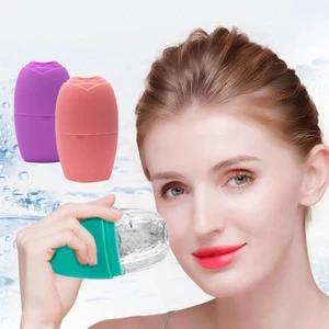 Mặt nạ đá mặt silicon hoa hồng mới Gel mềm Khay đá Công cụ nén lạnh để tẩy và Massage mặt