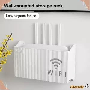 Hộp sắp xếp Set-top TV CHEESELY, Giá lưu trữ bộ định tuyến tiết kiệm không gian, Kệ định tuyến Wifi không dây bằng nhựa treo tường bền bỉ Phòng khách