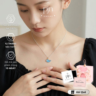 Vòng Cổ Nữ Bạc S925 Họa Tiết Cá Voi Xanh Pastel – Quà Tặng Sinh Nhật Bạn Gái Ý Nghĩa