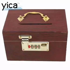 YICA Khóa Hộp Bảo Quản Tiền, Chất Liệu Gỗ An Ninh Kho Báu Bằng Gỗ Ngực, Trang Sức Sắp Xếp Mật Khẩu Khóa Kích Thước Nhỏ Có Tay Cầm Hộp Tiết Kiệm Tiền Trang Trí Nhà