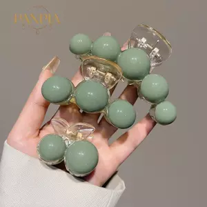 PNPIA- Ngọc Trai Xanh Vuốt Tóc Cô Gái Ba Tóc Giữ Răng Móng Vuốt Trang Trí Phụ Kiện Trang Điểm Tạo Kiểu Tóc Móng Vuốt Tóc
