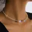 LUImo Thời Trang Kim Cương Giả Cổ Trái Tim Choker Nelace Dành Cho Nữ Đơn Giản Mở Cổ Nelace Mô-men Xoắn Phụ Kiện Trang Sức SBS
