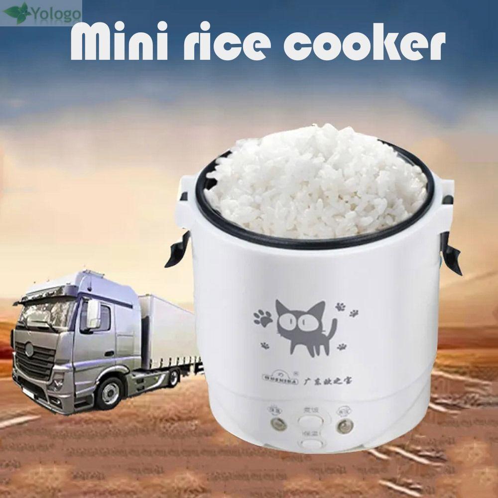 Nồi cơm điện YOLOGO, Nồi nấu đa năng 12V 24V 220V, Mini cho ô tô Xe tải Máy nấu ăn gia đình Chảo súp Cháo Cháo Nồi cơm điện gia đình