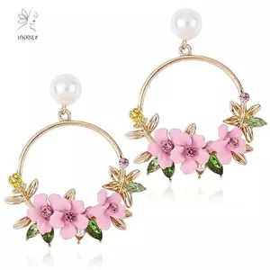 HNKMP Nữ Charm Hoa Thả Tòn Ten Bông Tai Trang Sức Bông Tai Trang Sức Cưới Quà Tặng.