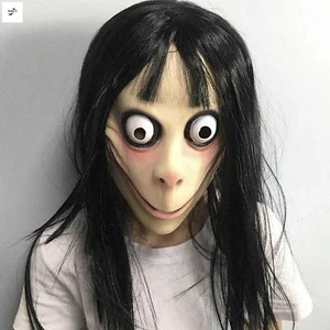 Mặt nạ toàn đầu cao su kèm tóc - Đạo cụ trang phục Halloween cho các bữa tiệc theo chủ đề