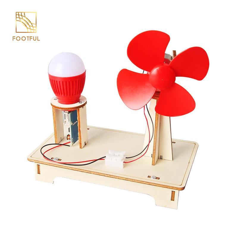 Bộ mô hình giáo dục DIY Đồ chơi Tua bin gió Dự án xây dựng Thí nghiệm khoa học Dự án gốc Lắp ráp Câu đố 3D để làm quà tặng