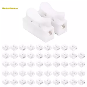 Bộ 50 CH2 Lò Xo Nhanh Dây Kết Nối Cáp Kẹp Đầu Cuối Khối Kết Nối Cho Đèn LED Dải