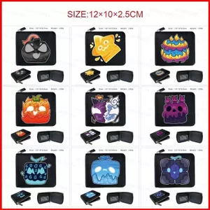 GC2 Blox Trái Cây Hoạt Hình Anime Dây Kéo Ví PU In Tiền Xu Đa Chức Năng Đa Năng Thẻ Túi Thường Ngày CG2