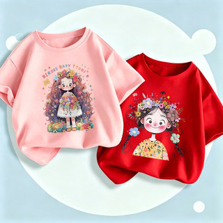 Áo thun cho bé gái  áo phông cộc tay cổ tròn siêu xinh chất cotton mềm nhẹ thoáng mát cho bé 1-10 tuổi