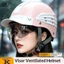 QMP Junhaolong Chống Mưa Chống Nắng Vịt Giá Trị Cao Nửa Mũ Bảo Hiểm Xe Điện Xe Máy Unisex Mũ Bảo Hiểm