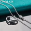Mặt Vòng cổ quyến rũ hình trái tim bạc 925 16 / 18 / 20 / 22 / 24 / 26 / 30 Inch dành cho nữ Trang sức đính hôn đám cưới
