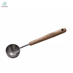 Dụng cụ làm bánh Muỗng cà phê Espresso Tay cầm bằng gỗ Dụng cụ bằng thép không gỉ