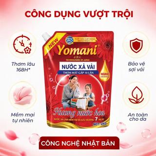 [DEAL MỞ BÁN] Nước Xả Vải Hương Nước Hoa YOMANI Túi 2KG - Làm Mềm Vải, Lưu Hương Dài Lâu, Giảm Nhăn, Giữ Màu Quần Áo