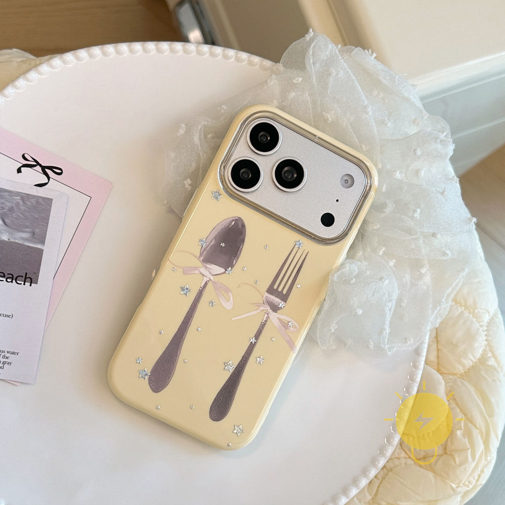 Phone Case For iPhone 17 Pro Max 16 15 14 13 TPU Gilding Aesthetic Korean Cute