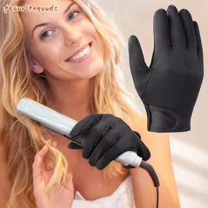 Găng tay uốn cây đũa phép FAVORITEGOODS, Găng tay chịu nhiệt tái sử dụng 5 ngón tay, Găng tay bảo vệ màu đen