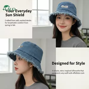 Springevenstar Phong Cách Vintage Nữ Denim Rửa Mũ Buet Có Vành Rộng Hoàn Hảo Cho Các Sự Kiện Ngoài Trời Thường Ngày Springevenstar