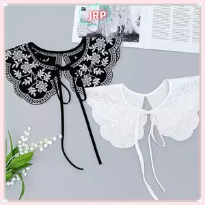 JRP Nữ Cô Gái Ren Cổ Giả Đeo Vai Quấn Có Thể Tháo Rời Lưới Thêu Hoa Ren Khăn Choàng Quấn Mũi Nửa Áo Sơ Mi Cổ JRP