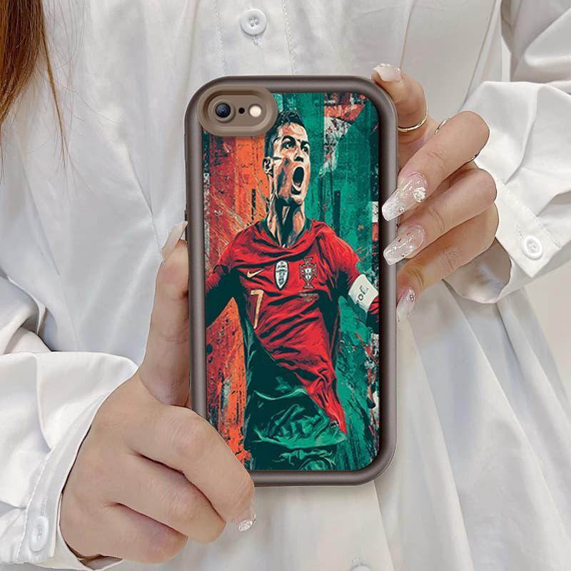 Ốp Lưng Cho iPhone 6 6s 7 8 se2020 Plus Hoạt Hình Silicon Phụ Kiện Vỏ Điện Thoại Mềm TPU World Cup Messi Cristiano Ronaldo Mắt Thiên Thần Ốp Lưng Chống Sốc