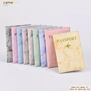 Hộp đựng hộ chiếu CPINCP, Vỏ hộ chiếu bằng da PU họa tiết đá cẩm thạch, Thẻ tín dụng tài liệu nhiều thẻ chống nước thời trang dành cho nữ và nam giới