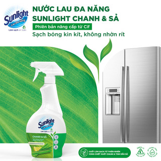 Nước lau đa năng Sunlight Chanh & Sả | Phiên bản nâng cấp từ Cif | Sạch bóng kin kít, không nhờn rít | Chai 500ml