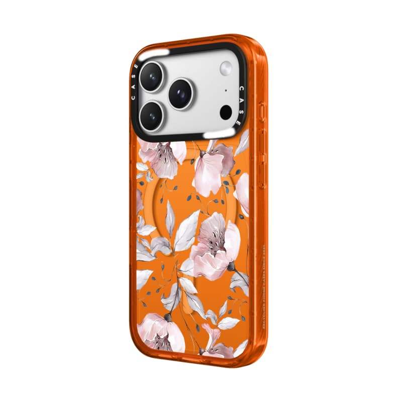 CASECASE X Hoa Hồng Cam / Đỏ / Perri Bộ Sưu Tập Kẹo Tím Màu Trong Suốt Cứng Từ Hút Tác Động Cho Apple IPhone 13 14 15 16 17Pro Max Plus Có Hộp