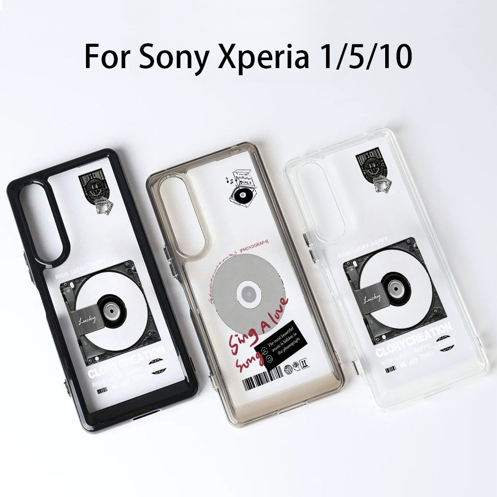 Dành Cho Sony Xperia 1 V VI VII VIII Xperia 5 V Xperia 10 V VI VII "Vintage Record" Vỏ Điện Thoại Cứng Trong Suốt / Vỏ Sony Chống Sốc