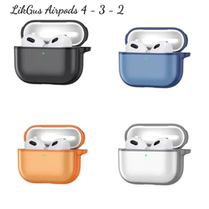 Vỏ Ốp AirPods 4 Likgus Matte Nhám Mờ Chống Sốc Chống Bám Vân Tay Bảo Vệ Hộp Sạc - Kèm Móc Khóa