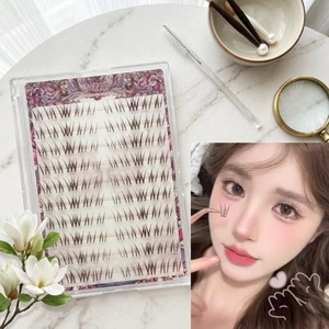 Lông mi giả màu nâu đen Cụm đơn khối lượng tự nhiên