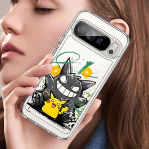 Ốp điện thoại trong suốt cứng "Pikachu Gengar" cho Google Pixel 10 Pro XL 10A Pixel 9 / 8 / 7 Pro Pixel 9Pro 8 Pro 7A Vỏ Google chống sốc